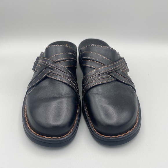 Clarks Round Toe Slip On Clogs US Womens 7M Black 35114 - Picture 2 of 10